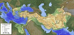 Kaart van het rijk van Alexander de Grote  
