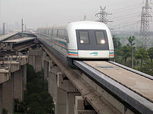 Een "maglev" trein in China