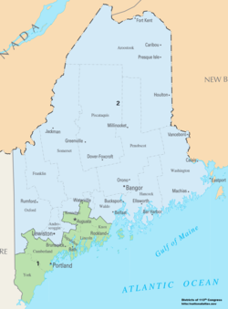 Okręgi kongresowe w Maine od 2013 r.