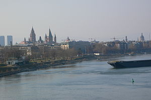 View of Mainz with the Bonifazius Towers and the Cathedral