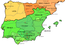 The Iberian Peninsula with the Kingdom of León in the northwest around 1030
