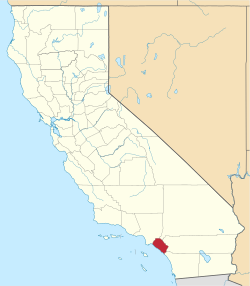 De locatie van Orange County in Californië
