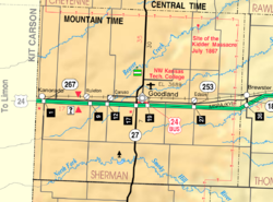 Mapa del KDOT de 2005 del condado de Sherman (leyenda del mapa)  