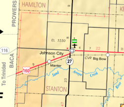 KDOT:s karta över Stanton County från 2005 (kartlegend)  