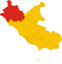 Mapa de la provincia de Viterbo  