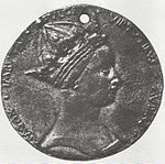 Portrétní medailon Markéty z Anjou, Piero da Milano, 1463