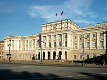 St. Mary's Palace, seat of the St. Petersburg Legislative Assembly (Sakonodatelnoje Sobranije) in the city center