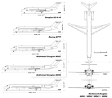 Boeing 717:n, McDonnell Douglas DC-9:n ja McDonnell Douglas MD-80:n vertailu.  