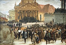 Laying out of the March Fallen , oil painting by Adolph Menzel, 1848