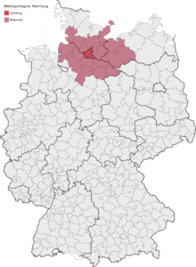 Expansion of the Hamburg metropolitan region as of 2017