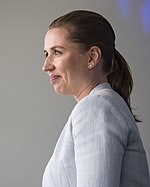 Mette Frederiksen, huidig premier van Denemarken sinds 2019  