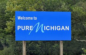 Michigan, border sign