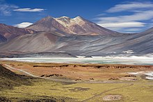 The Salar de Talar (3950 meters high) in the area of San Pedro in the Atacama Desert
