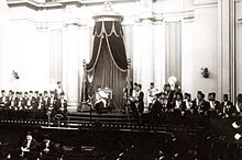 The King after his enthronement in the Egyptian Parliament, 1937