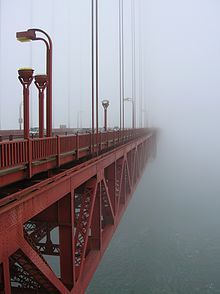 Typical sea fog in the upwelling area of the California Current (Golden Gate Bridge)