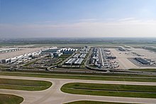 Munich Airport with Terminal 1, Terminal 2 and Munich Airport Center