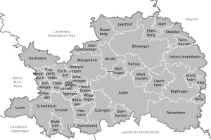 Steden en gemeenten in Ostalbkreis  