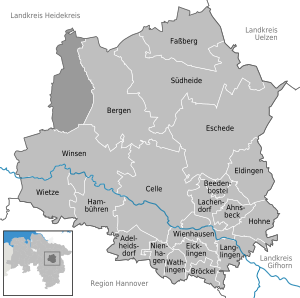 Ciudades y municipios de la circunscripción de Celle  