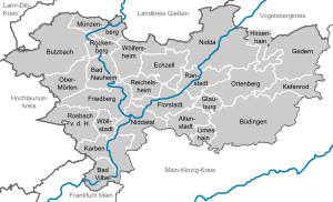 Steden en gemeenten in Wetteraukreis  