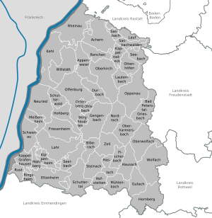Steden en gemeenten in Ortenaukreis  
