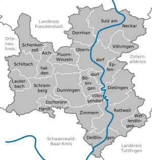 Landkreis Rottweilin kaupungit ja kunnat  