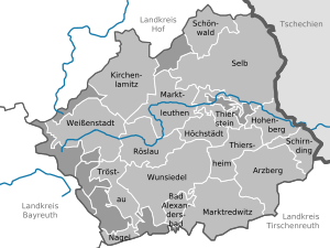 Města a obce v regionu Landkreis Wunsiedel  