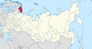 Murmansk Oblast no norte da Rússia, perto da Finlândia