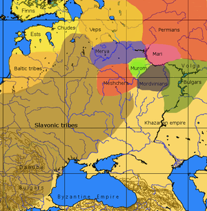 Suku-suku di Rusia pada saat kedatangan bangsa Varangia dan sebelum kolonisasi Slavia