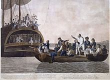 Os insurrectos que fizeram Bligh e parte dos oficiais e da tripulação à deriva do Bounty, 29 de abril de 1789