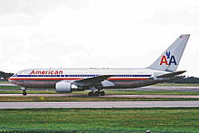 De neergestorte Boeing 767 van American Airlines  
