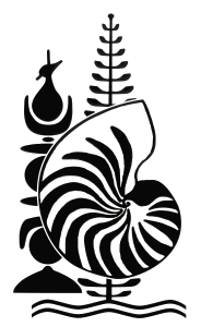 De nautilusschelp is prominent aanwezig in het officiële embleem van Nieuw-Caledonië.