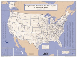 Distrik Kongres AS 2013 dengan wilayah.