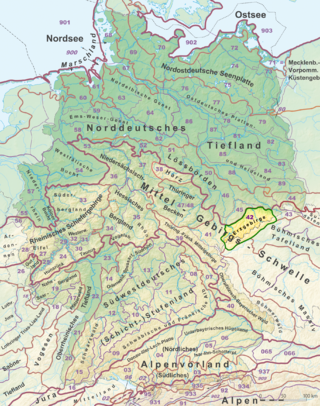 The Erzgebirge in the natural structure of Germany