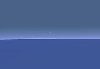 Neptün'ün gökyüzünde Triton (simüle edilmiş görünüm)