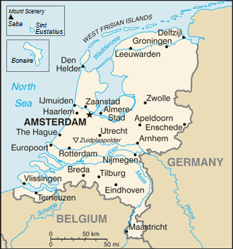 Mapa Nizozemska
