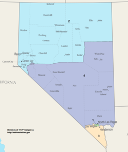 2013'ten bu yana Nevada'nın kongre bölgeleri