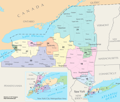 Os distritos congressionais de Nova Iorque desde 2013
