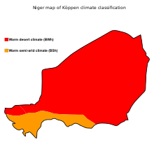 The climatic zones in Niger