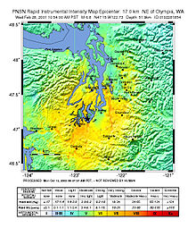 Map Nisqually earthquake 2001