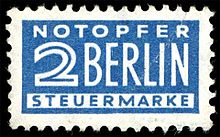 Tax stamp "Notopfer Berlin