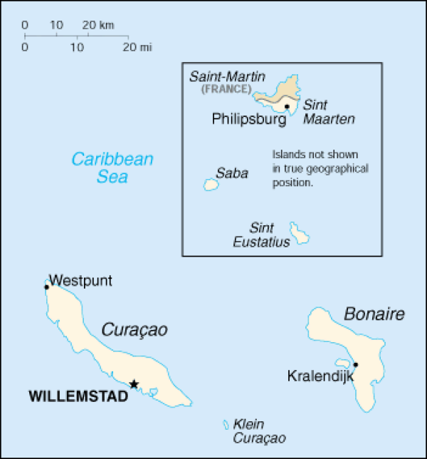 Kaart van de Nederlandse Antillen