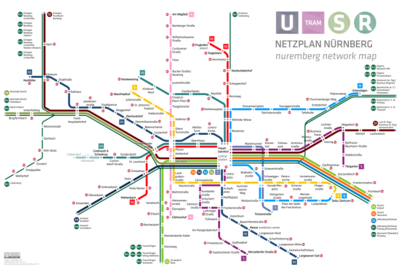 S-, U-Bahn och spårvagnsnätet  