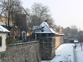 The city wall still encloses the old town almost completely today
