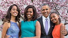 Obama met zijn gezin  