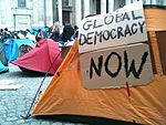 Acampamento de protesto em Londres, apoiando a campanha "Ocupar