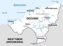 Places and rivers in Oe-Cusse Ambeno