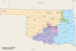 Конгресни райони на Оклахома от 2013 г. насам  