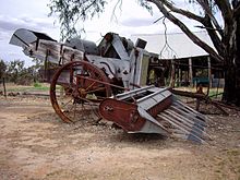 Oude oogstmachine gevonden in Henty, New South Wales