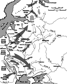 Planned directions of advance in Unternehmen Barbarossa (1941)