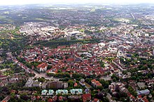 View in east direction over the city centre of Osnabrück